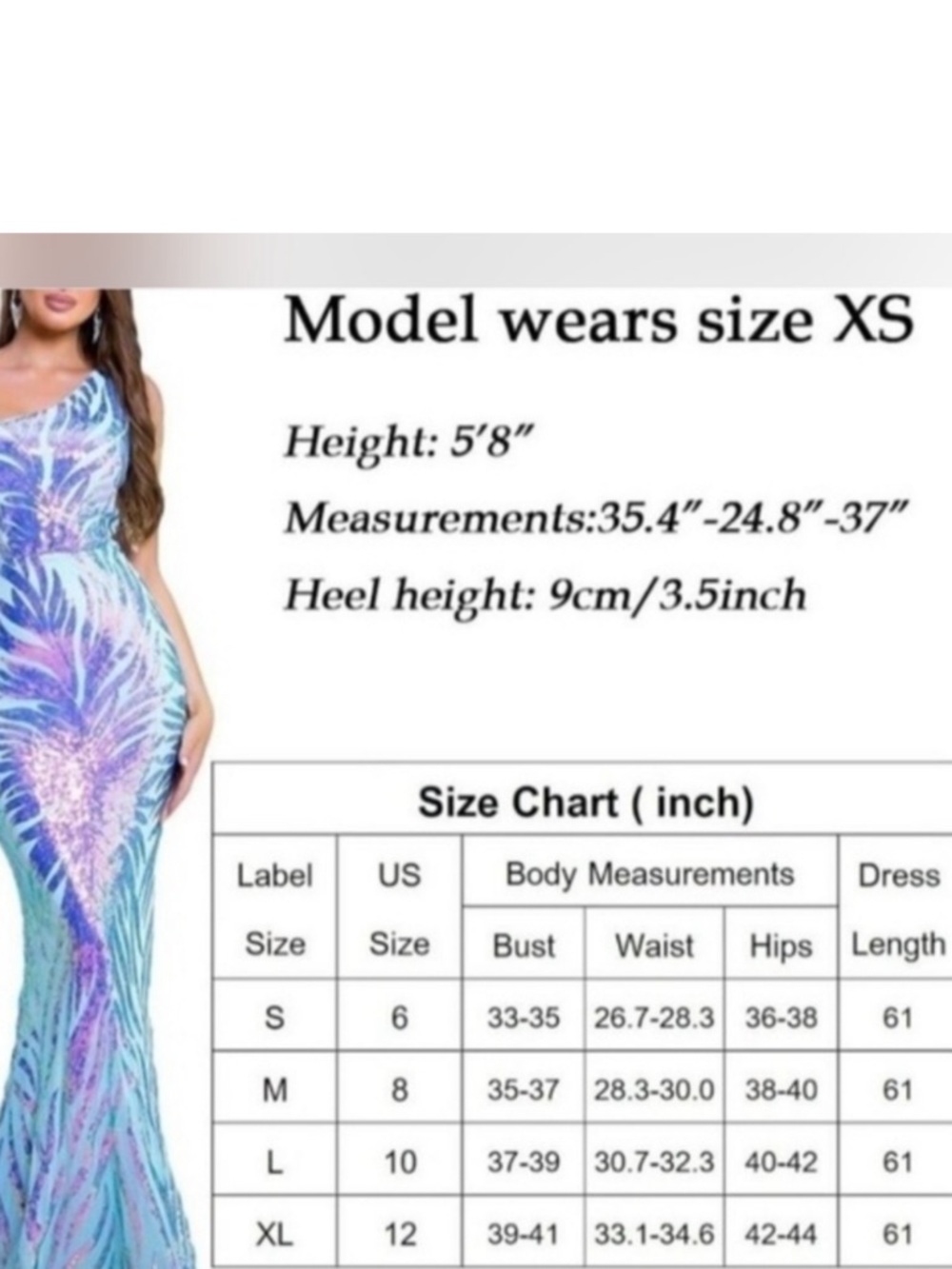 Women’s XL, Giffinsetti, Aqua & purple Iridescent Sequin Prom Dress - Picture 7 of 16